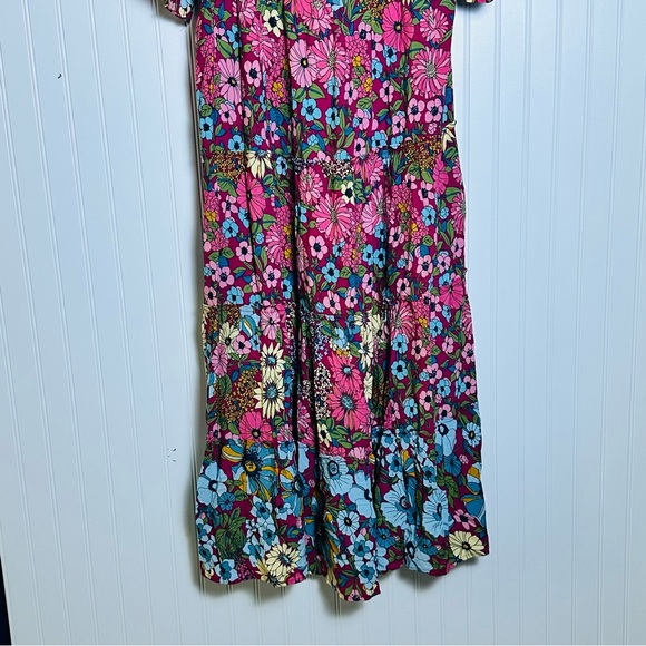 Natural Life Womens Collette Tiered Maxi Dress Floral Boho Cottage Rayon Sz XL - Picture 12 of 14